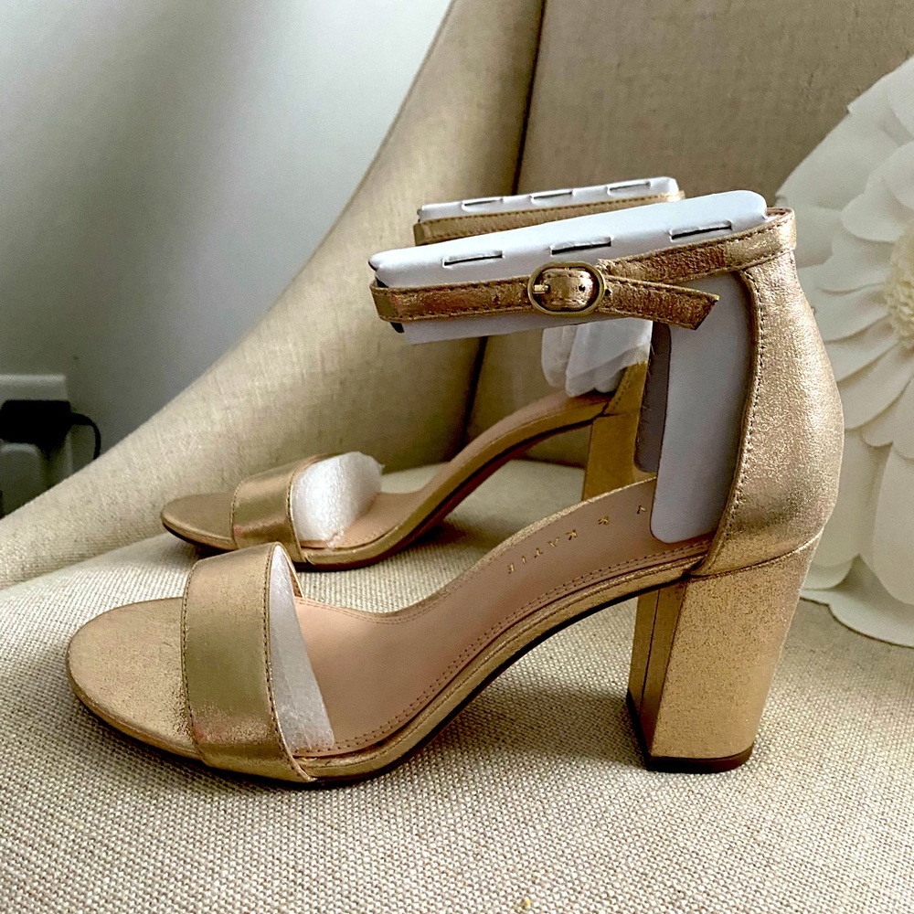 New in box Kelly and Katie formal gold heels.